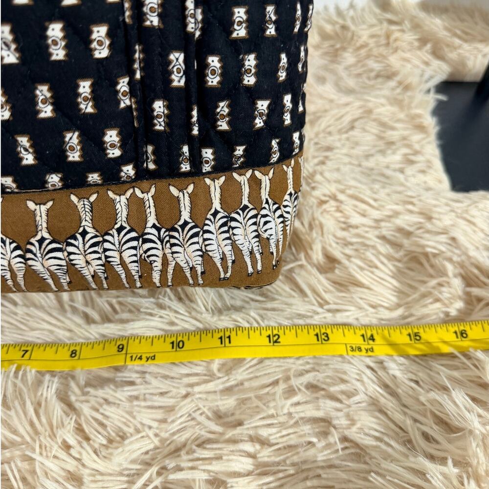 Vera Bradley Zebra Print Quilted Small Tote Shoulder Bag Boho Y2K - Picture 5 of 10